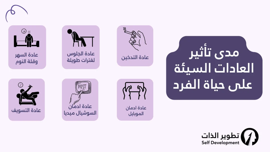 تأثير العادات السلبية على حياة الفرد